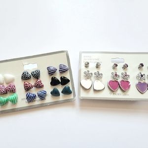 Hypoallergenic Colored Heart Earrings BUNDLE